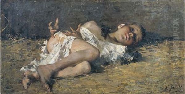 Fanciullo Disteso Oil Painting by Vincenzo Irolli