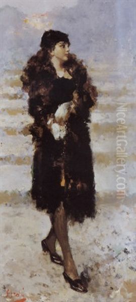 Ritratto Di Donna Oil Painting by Vincenzo Irolli