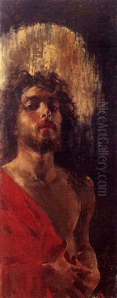 Jeune Homme A La Tunique Rouge Oil Painting by Vincenzo Irolli