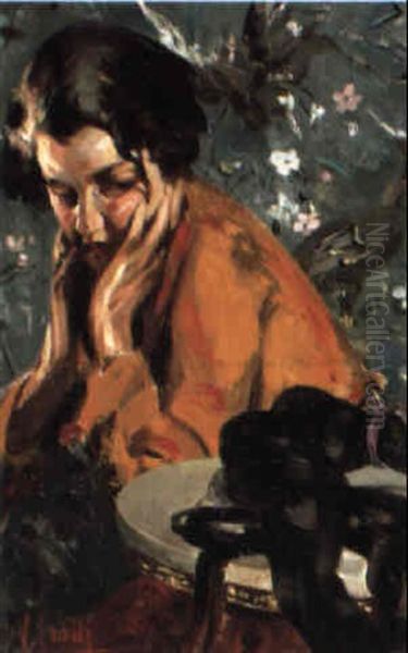 Un Interno Giaponese Oil Painting by Vincenzo Irolli