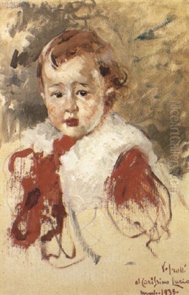Portrait Of Lucio Irolli, The Artist's Nephew Oil Painting by Vincenzo Irolli