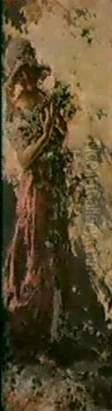 Ragazza Con Uva Oil Painting by Vincenzo Irolli