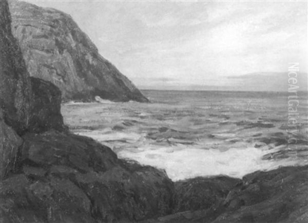 Rocky Coastline Oil Painting by Wilson Henry Irvine
