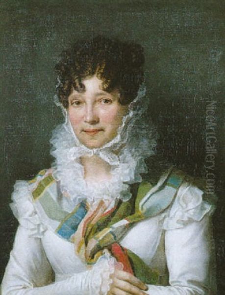 Portrait De Femme Oil Painting by Jean-Baptiste Isabey