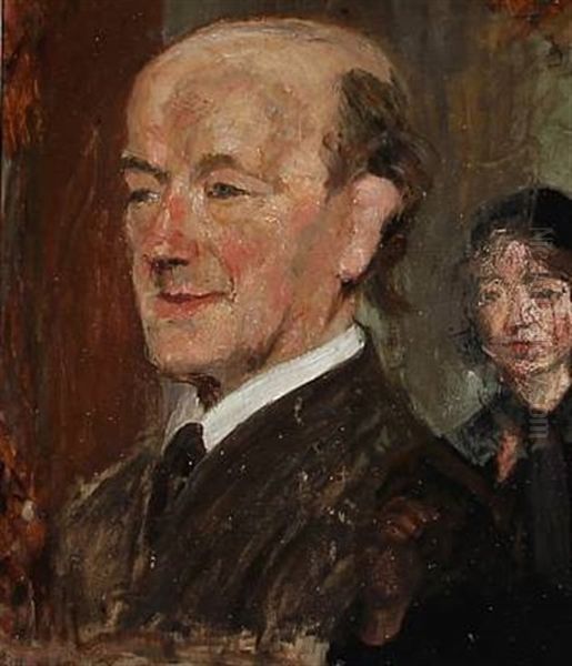 Portrait Of Professor K.k.k. Lundsgaard Oil Painting by Karl Isakson
