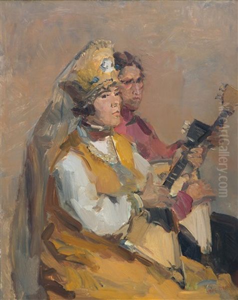 Balalaika Players Oil Painting by Isaac Israels