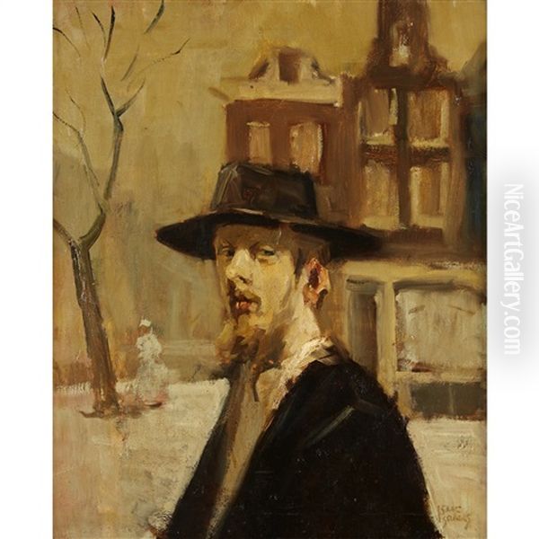 Rabbi In Amsterdam Oil Painting by Isaac Israels
