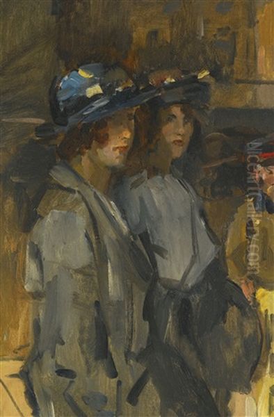 Two Cockney Girls Oil Painting by Isaac Israels