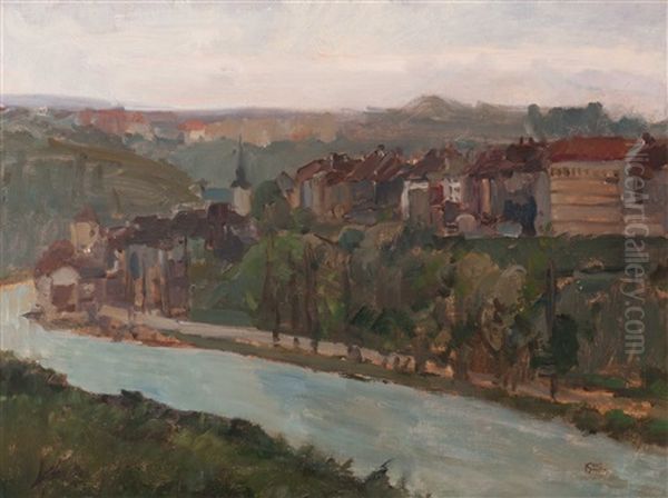 View Of Bern Situated On The River Aare Oil Painting by Isaac Israels