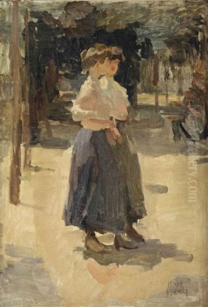 A Stroll In The Bois De Boulogne, Paris Oil Painting by Isaac Lazarus Israels
