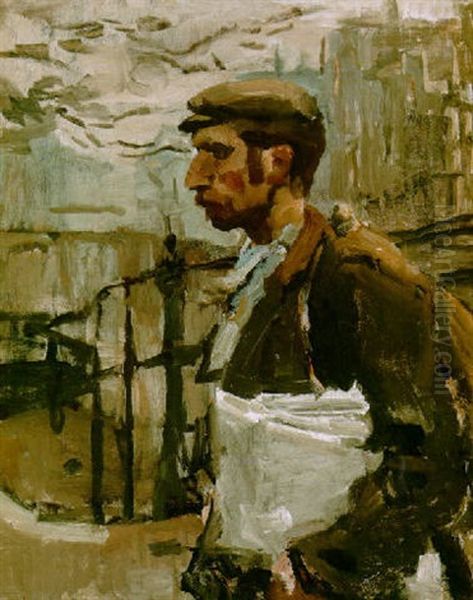 The Newspaper Seller Oil Painting by Isaac Israels