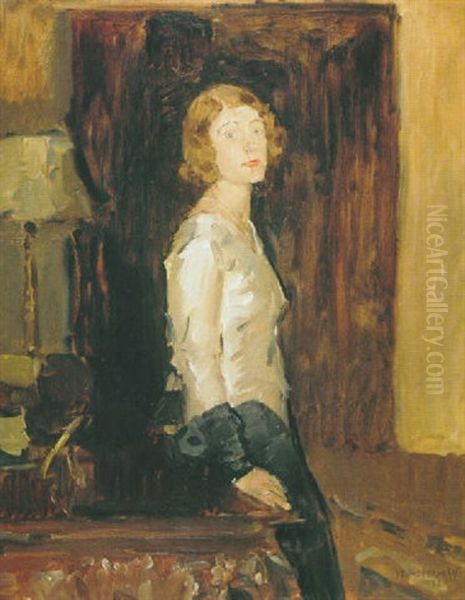 Portret Van Mevrouw W.p.r. Mante-wierix Oil Painting by Isaac Lazarus Israels