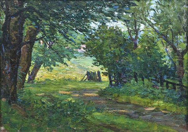 Path Through Trees Oil Painting by Hans (Jean) Iten