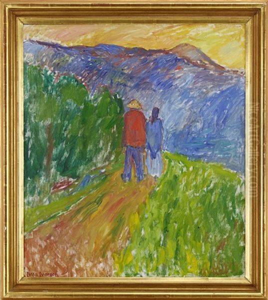 Vandring Pa Vagen Oil Painting by Ivan Ivarson