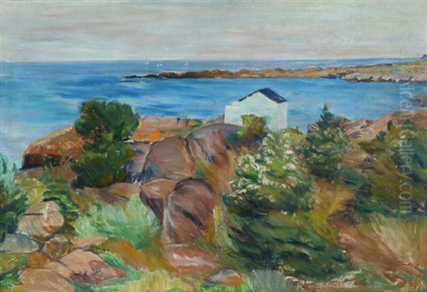 Coastal Landscape From Bornholm Oil Painting by Kraesten Iversen