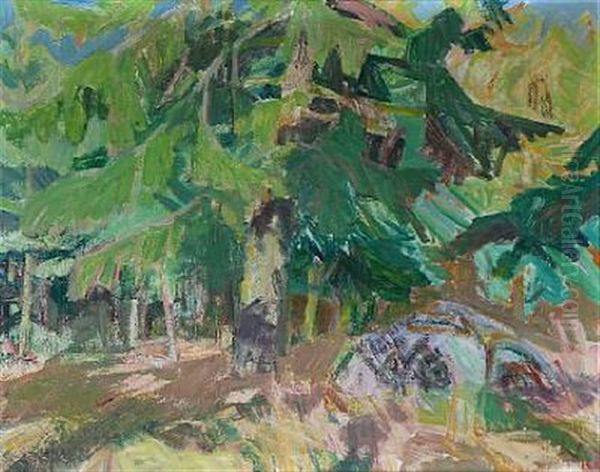 Forest Scene Oil Painting by Kraesten Iversen