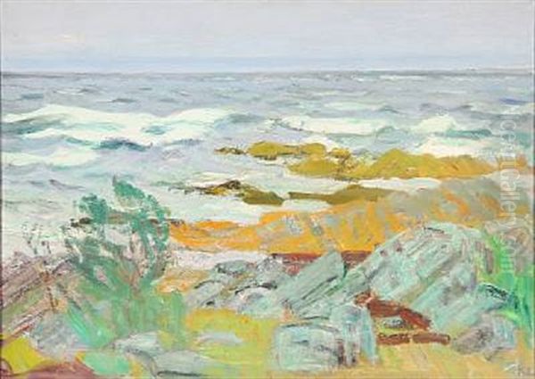 Scene From The Coast Oil Painting by Kraesten Iversen