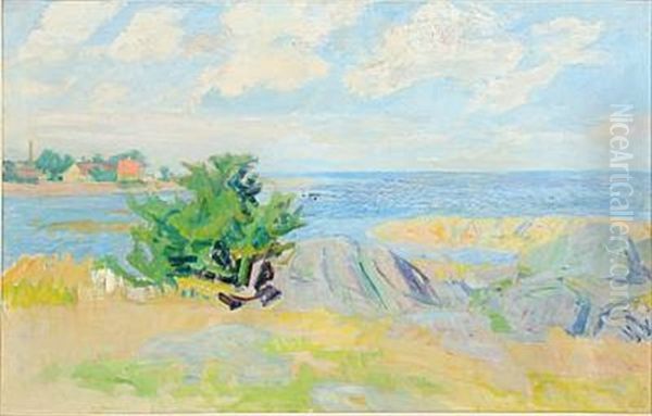 Bornholm Landscape Oil Painting by Kraesten Iversen