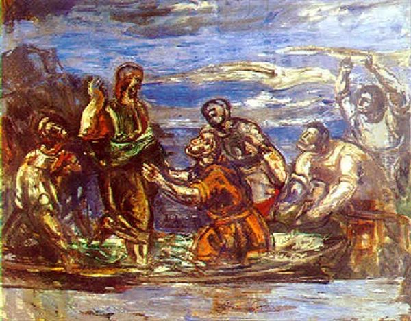 Peters Fiskedraeet Oil Painting by Kraesten Iversen