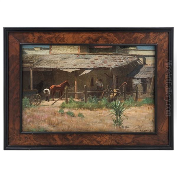 Establo Oil Painting by Leandro Izaguirre