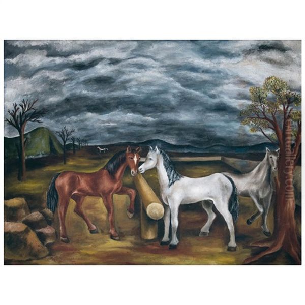 Idilio Oil Painting by Maria Izquierdo