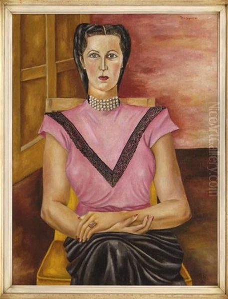 Dama Con Perlas Oil Painting by Maria Izquierdo