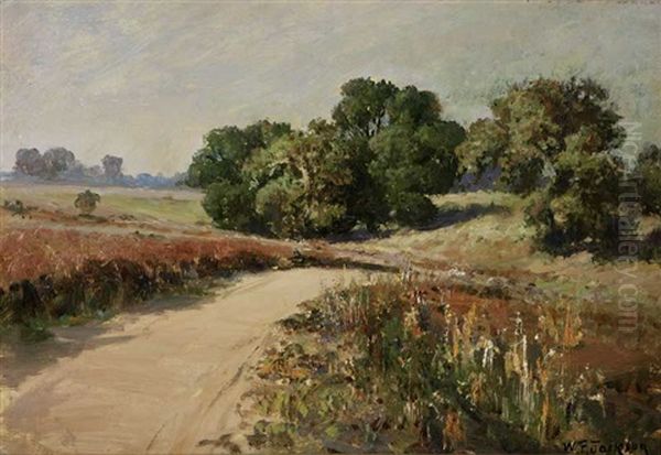 Oaks In Summer Landscape Oil Painting by William Franklin Jackson
