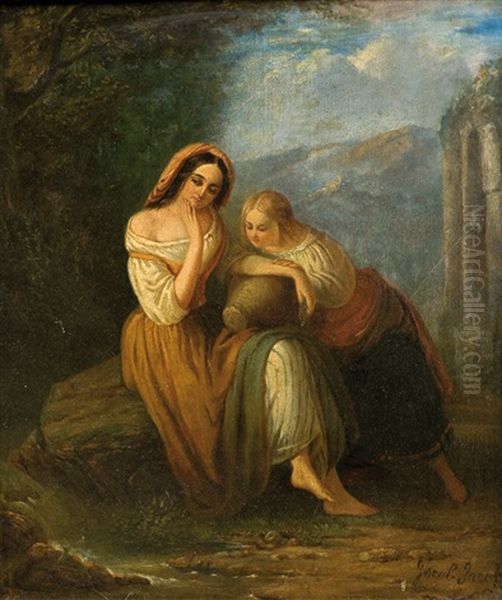 Damas Con Anfora Oil Painting by Jacob Jacobs