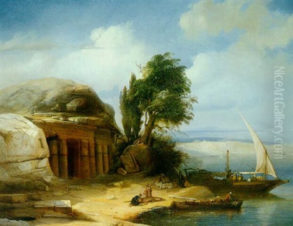 On The Banks Of The Nile Oil Painting by Jacob Jacobs