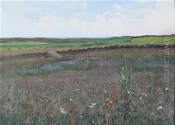 Landskap Oil Painting by August Jacobsen