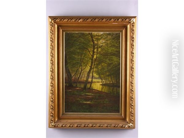 Shady Glen Oil Painting by August Jacobsen