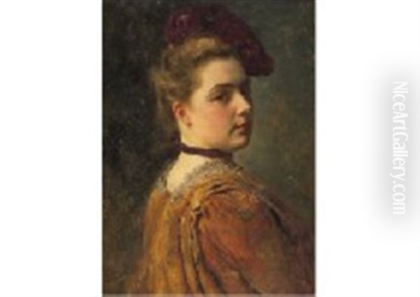 Dame Oil Painting by Gustave Jean Jacquet