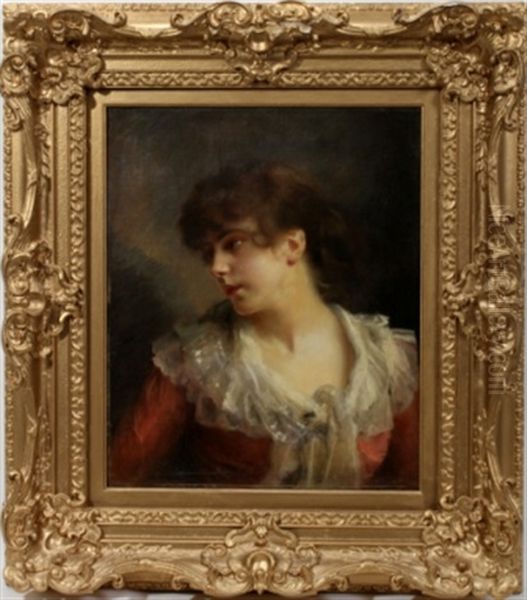 Young Lady Oil Painting by Jacquet Gustave