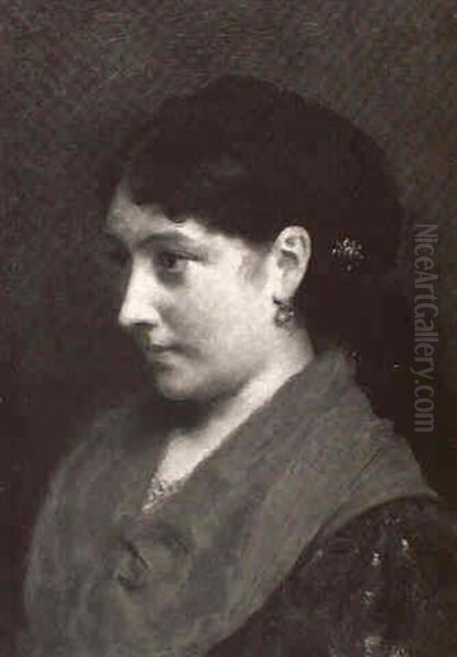 Young Woman In Peasant Costume Oil Painting by Jacquet Gustave