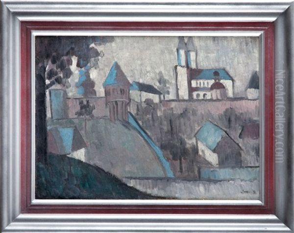 Miasto Oil Painting by Wladyslaw Adam Alojzy Jahl