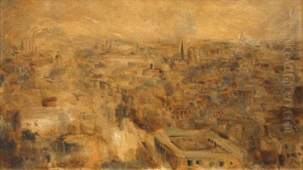 Vue Du Sacre-coeur (+ Ebauche De Nature-morte: Verso) Oil Painting by Wladyslaw Adam Alojzy Jahl