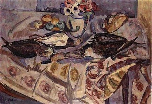 Martwa Natura Z Ptakami Oil Painting by Wladyslaw Adam Alojzy Jahl