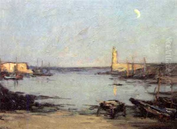 Port De Quiberon Oil Painting by Armand Gustave Gerard Jamar