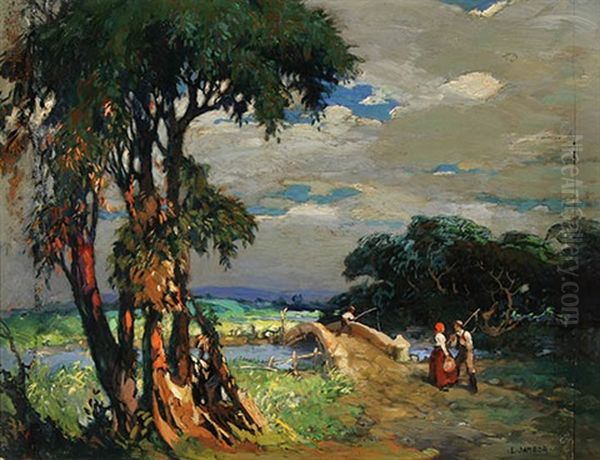 Autumn Oil Painting by Lajos (Louis) Jambor