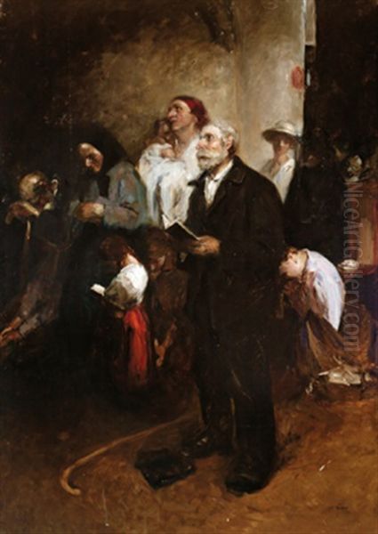 Das Gebet Oil Painting by Lajos (Louis) Jambor