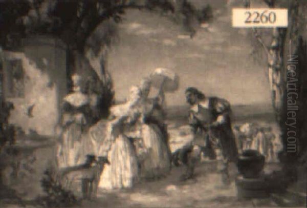 The Garden Party Oil Painting by Lajos (Louis) Jambor