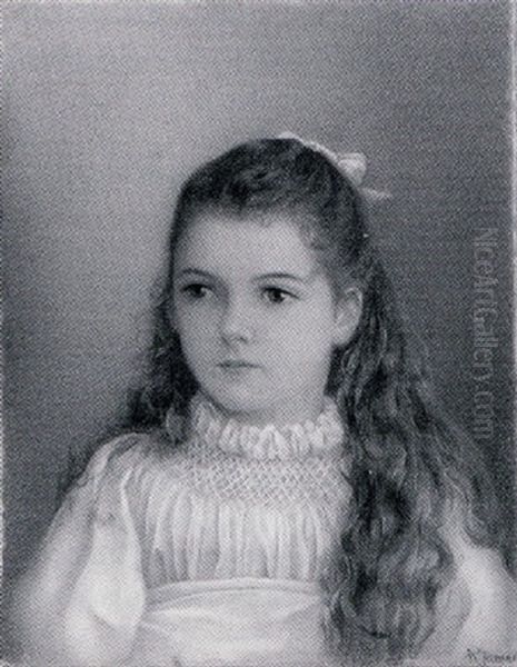 A Portrait Of Alice Wadworth Oil Painting by Alice Archer S. James