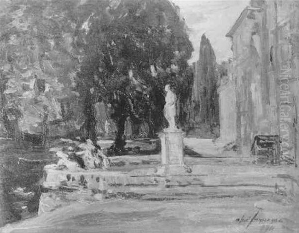 Garden Fontainebleau Oil Painting by Alexander Jamieson