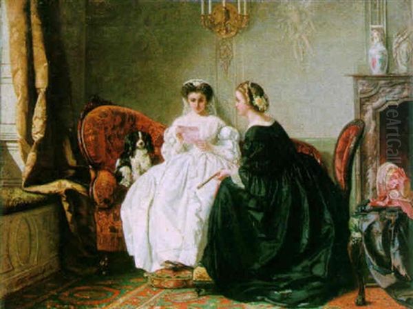 The Letter Oil Painting by Diederik Franciscus Jamin