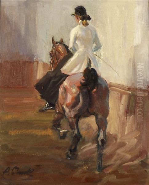Galoppierende Reiterin Oil Painting by Angelo Jank