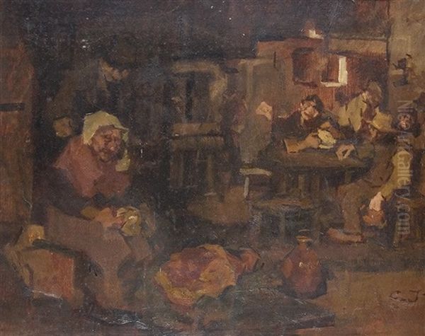 In The Tavern Oil Painting by Gerhard Janssen