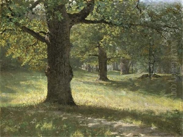 Summer Day In Djurgarden Oil Painting by Eugene Fredrik Jansson