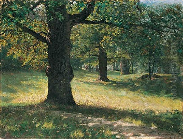 Sommardag Pa Djurgarden Oil Painting by Eugene Fredrik Jansson