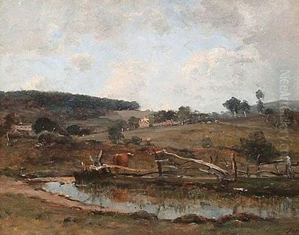 Les Reflets Dans La Mare Oil Painting by Louis Aime Japy