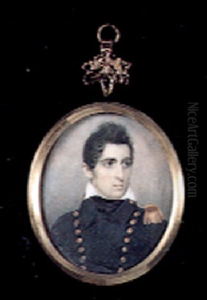 Lt. James Lawrence In Naval Uniform With Gold Buttons Oil Painting by John Wesley Jarvis
